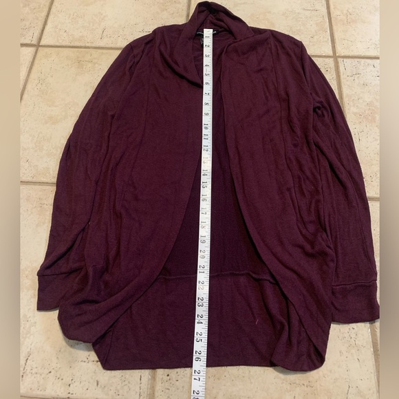 Urban Heritage Draped Open-Front Cardigan Sweater - Maroon/Burgundy - S - Picture 5 of 5